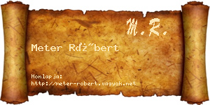 Meter Róbert névjegykártya